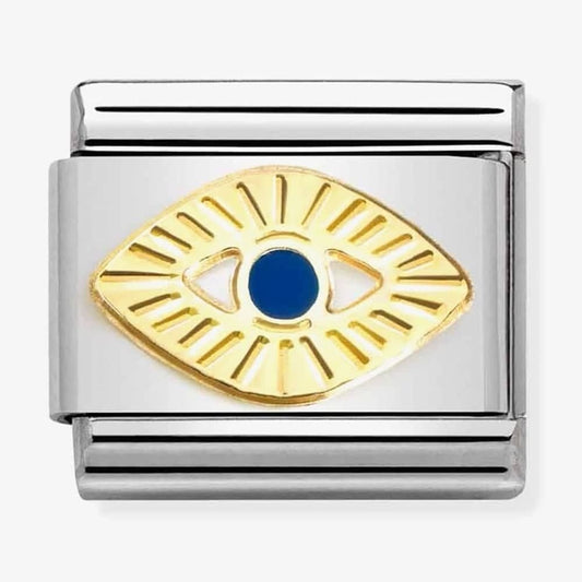 CLASSIC Composable Gold Coated Blue Enamel Eye Charm