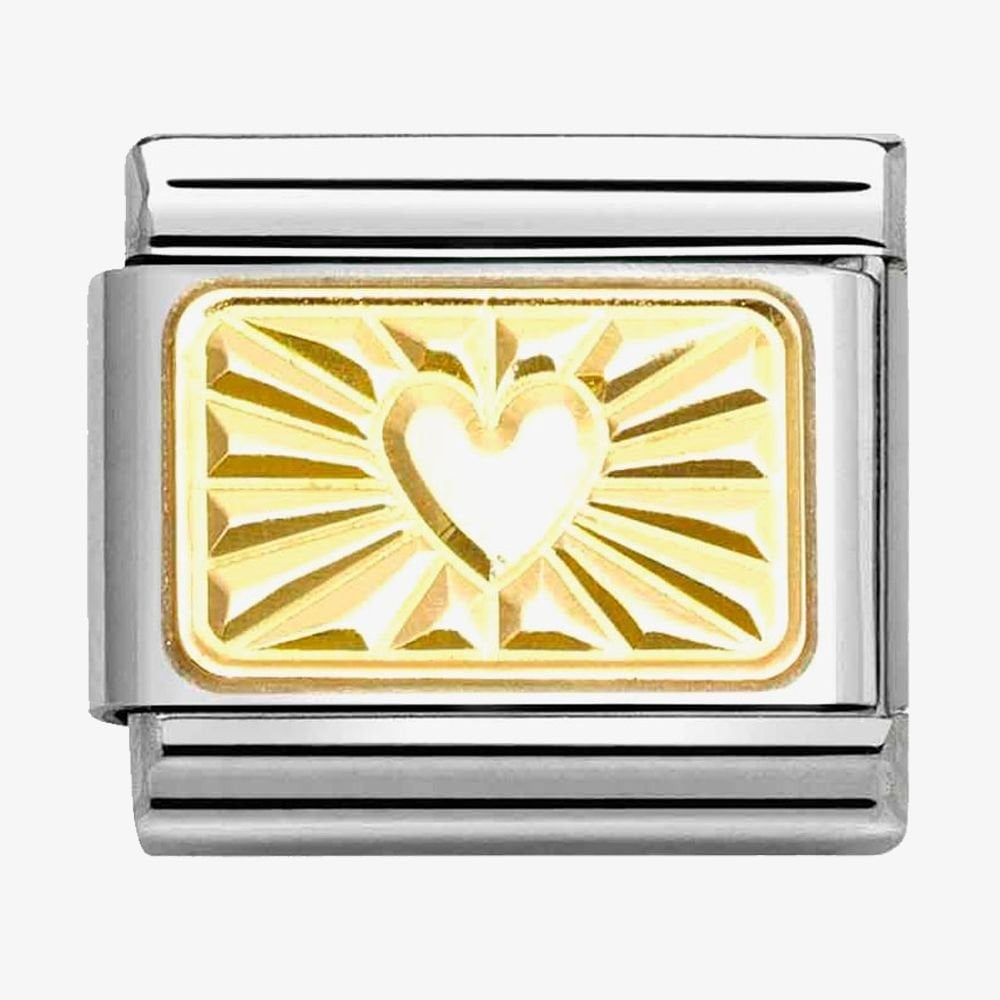 CLASSIC Composable Gold Heart Etched Plate Charm