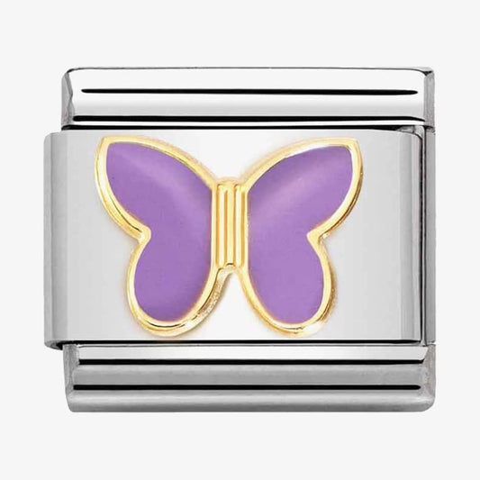 CLASSIC Composable Gold Lilac Enamel Butterfly Charm