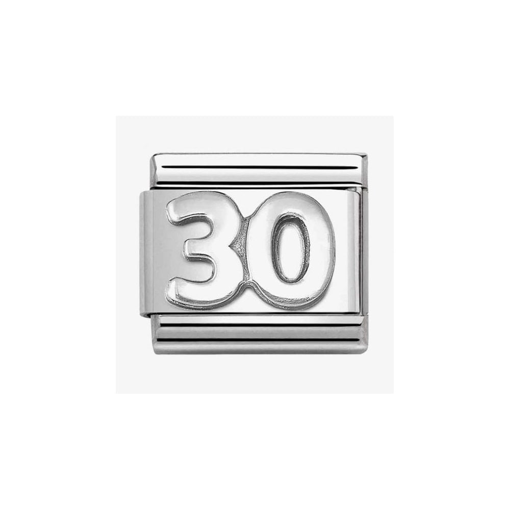 CLASSIC Composable Oxidised Silver "30" Charm