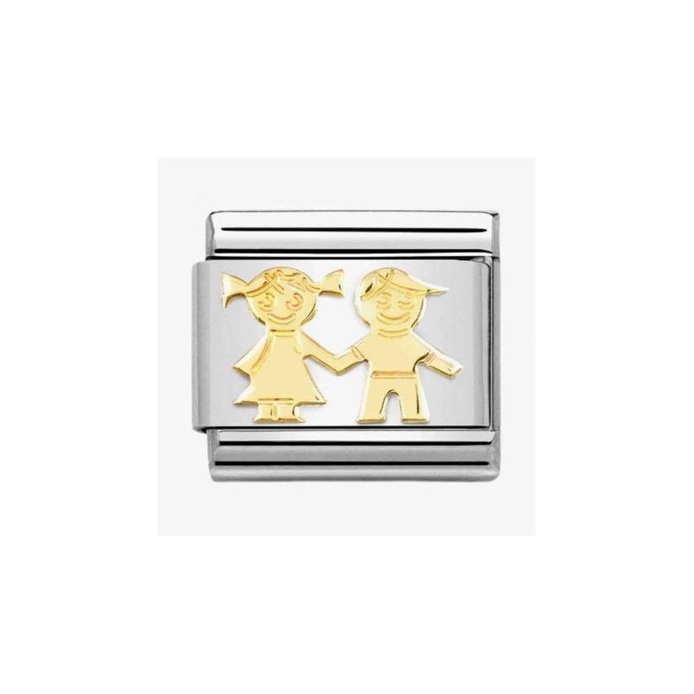 CLASSIC Composable Yellow Gold Brother & Sister Charm