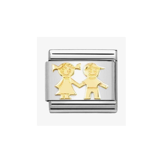 CLASSIC Composable Yellow Gold Brother & Sister Charm