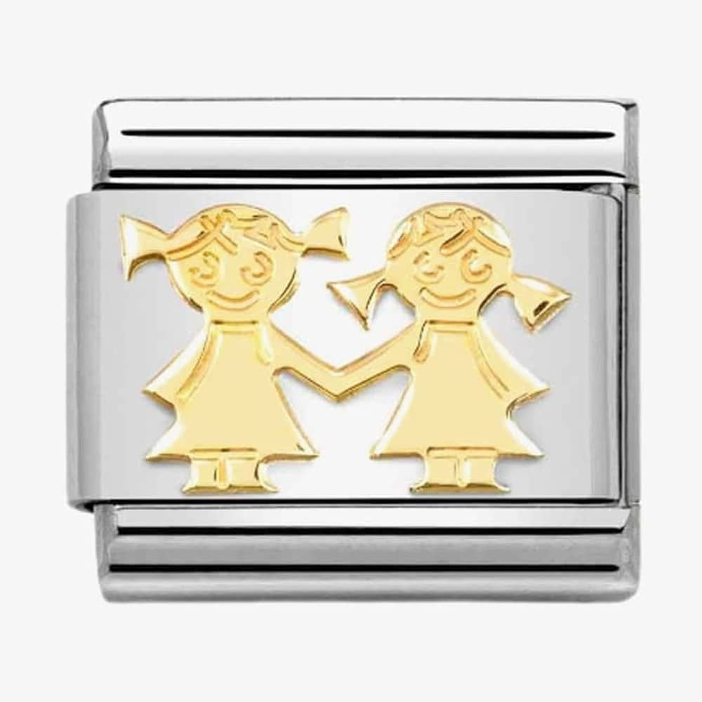 CLASSIC Composable Yellow Gold Double Sisters Charm