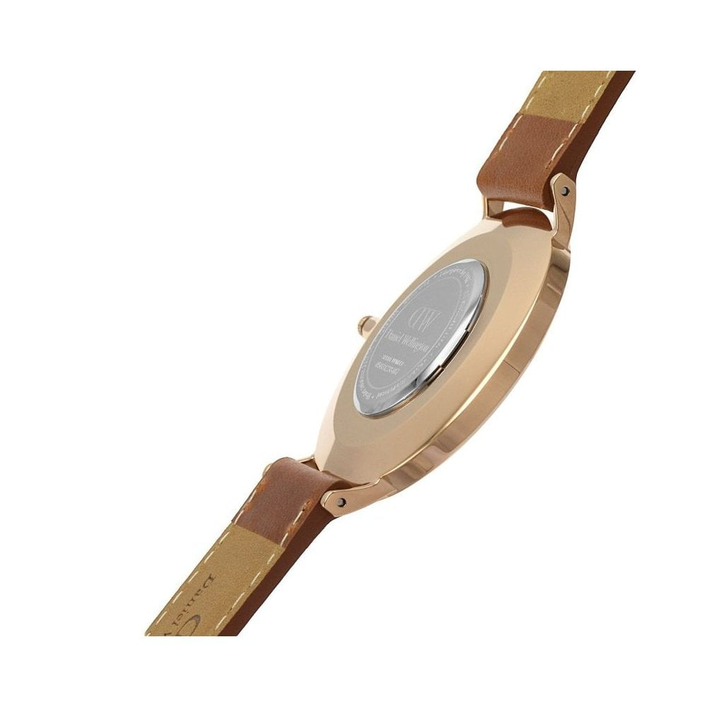 CLASSIC DURHAM 40MM ROSE GOLD STAINLESS STEEL WATCH WITH TAN BROWN STRAP