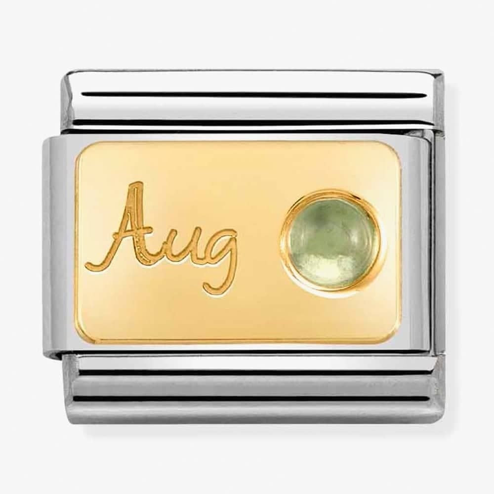 CLASSIC GOLD AUGUST BIRTHSTONE CHARM WITH PERIDOT GEMSTONE