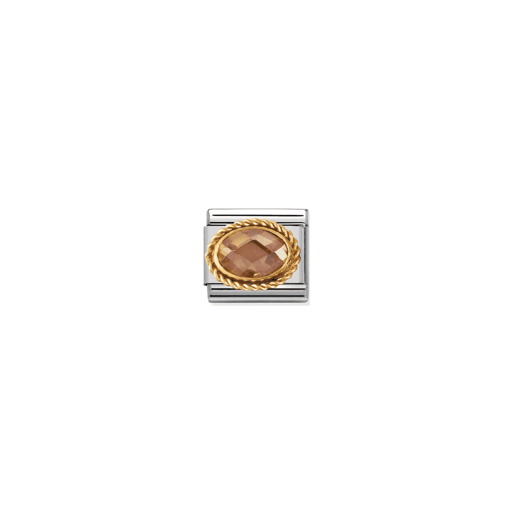 CLASSIC GOLD FACETED BLACK CUBIC ZIRCONIA CHARM