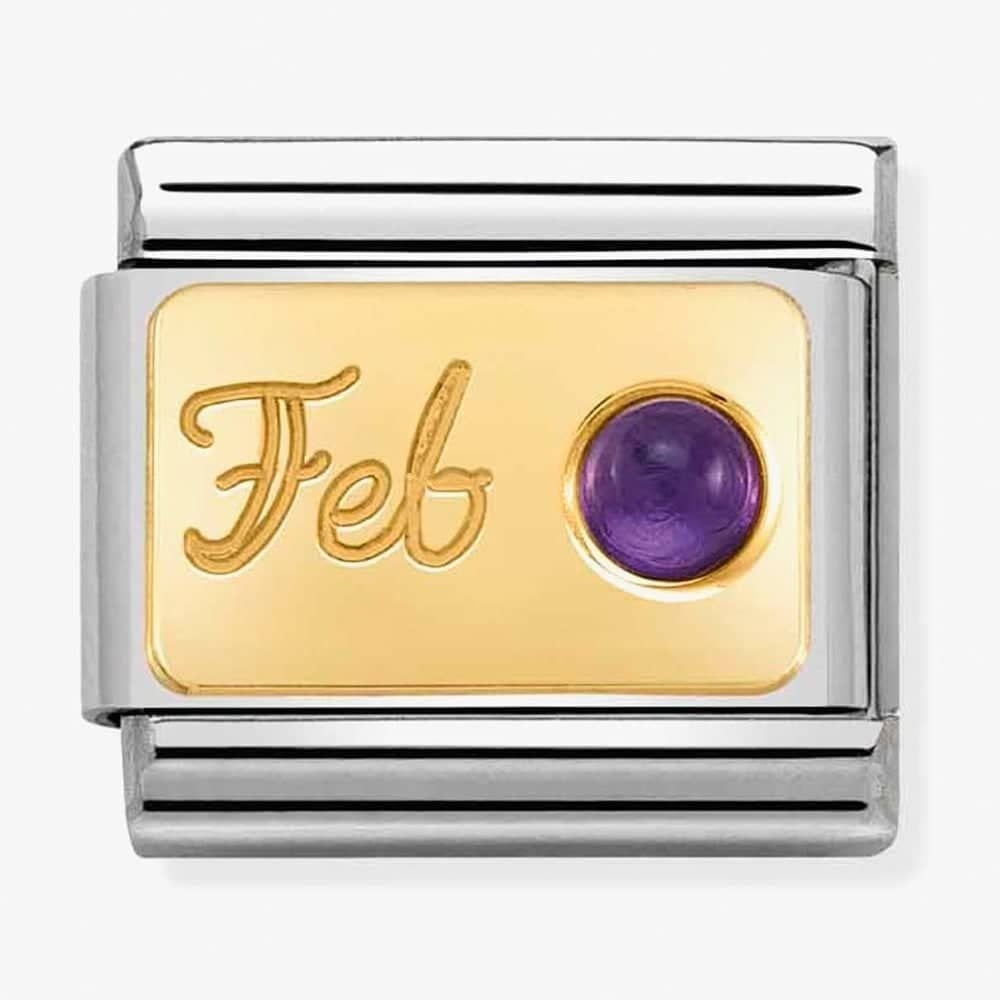 CLASSIC GOLD FEBRAURY BIRTHSTONE WITH AMETHYST GEMSTONE