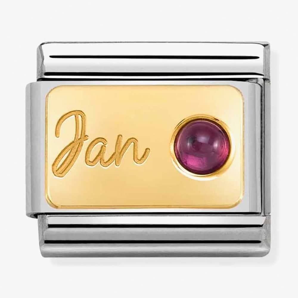 CLASSIC GOLD JANUARY BIRTHSTONE CHARM WITH GARNET GEMSTONE