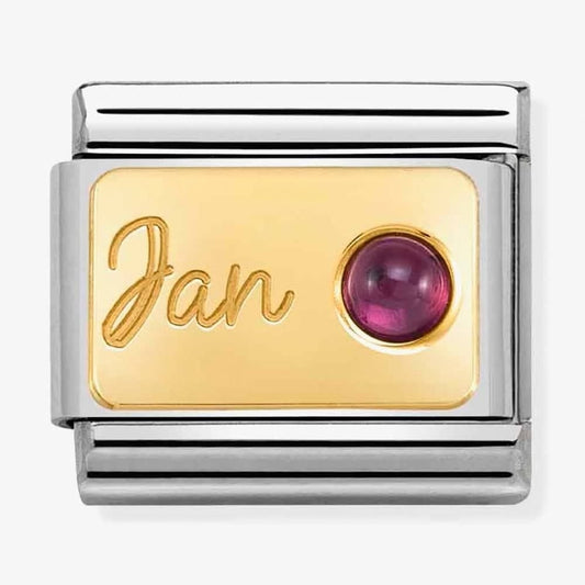 CLASSIC GOLD JANUARY BIRTHSTONE CHARM WITH GARNET GEMSTONE