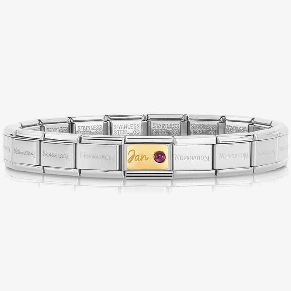 CLASSIC GOLD JANUARY BIRTHSTONE CHARM WITH GARNET GEMSTONE