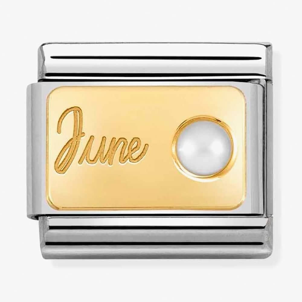 CLASSIC GOLD JUNE BIRTHSTONE CHARM WITH FRESH WATER PEARL 