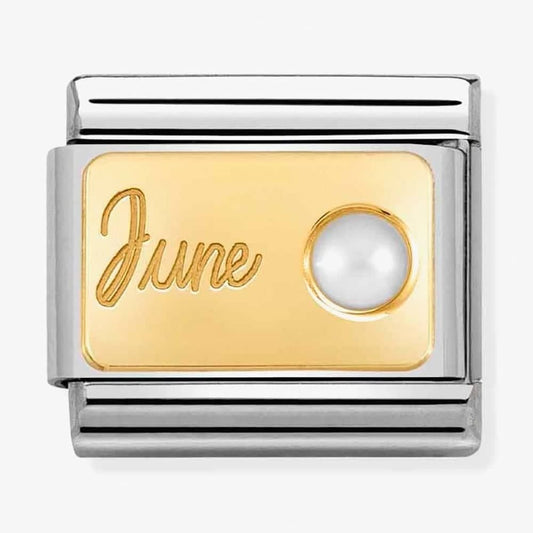 CLASSIC GOLD JUNE BIRTHSTONE CHARM WITH FRESH WATER PEARL 