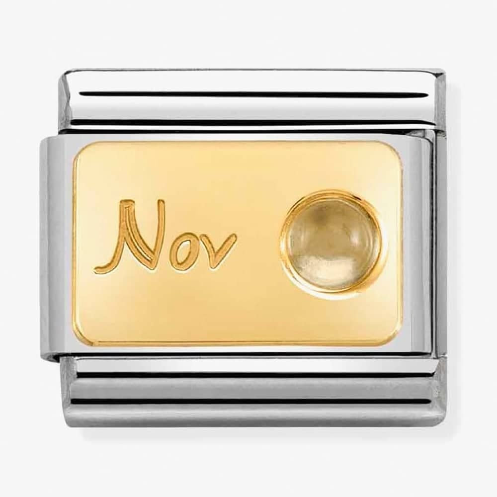 CLASSIC GOLD NOVEMBER BIRTHSTONE CHARM WITH CITRINE GEMSTONE