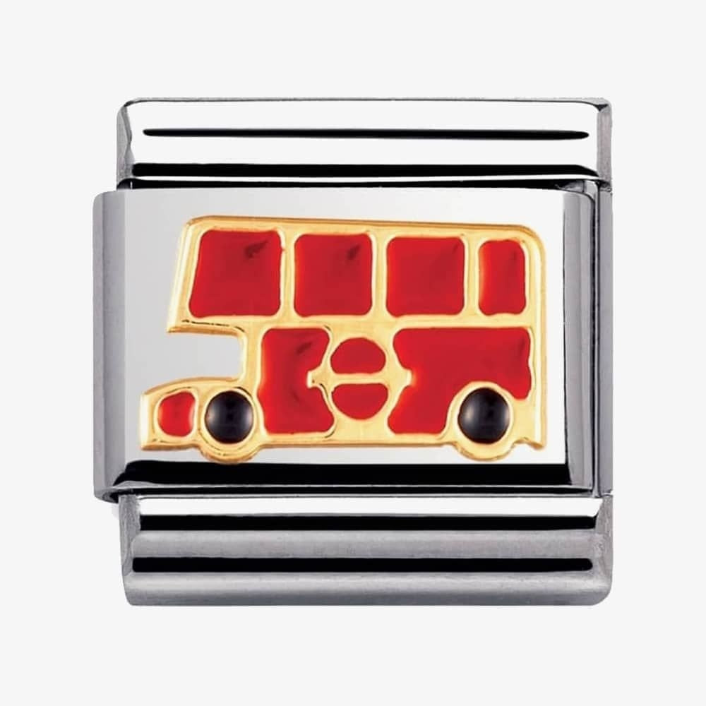 CLASSIC GOLD & RED LONDON BUS CHARM