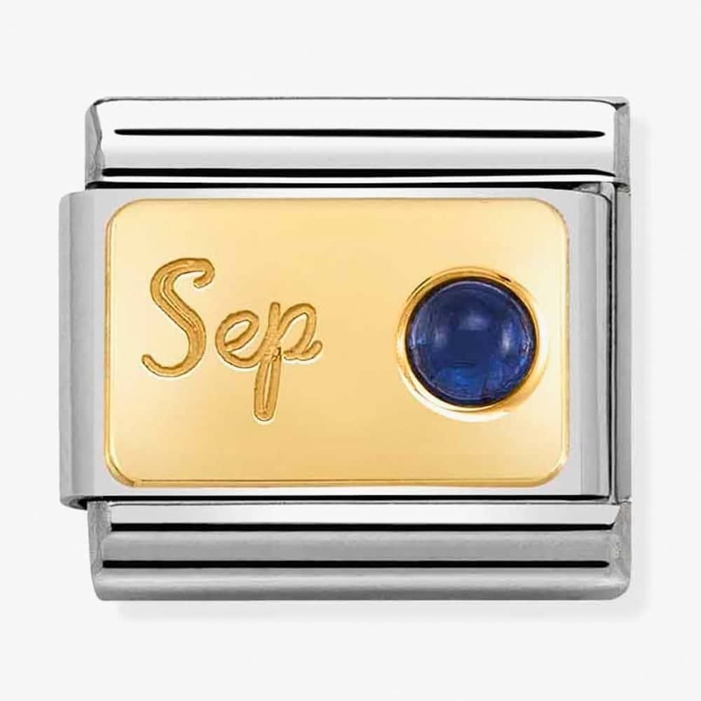 CLASSIC GOLD SEPTEMBER BIRTHSTONE CHARM WITH SAPPHIRE GEMSTONE