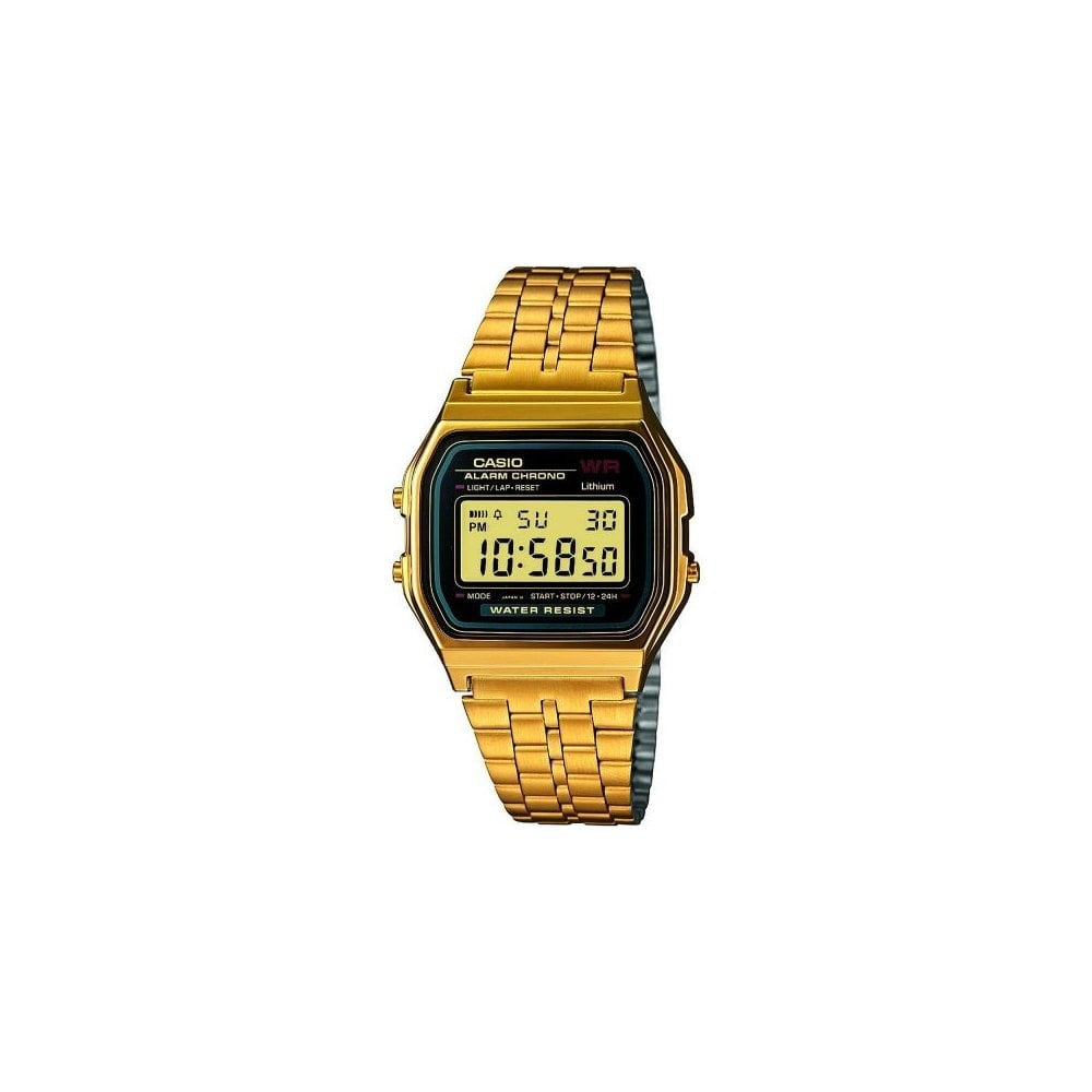 CLASSIC GOLD STAINLESS STEEL BRACELET DIGITAL WATCH