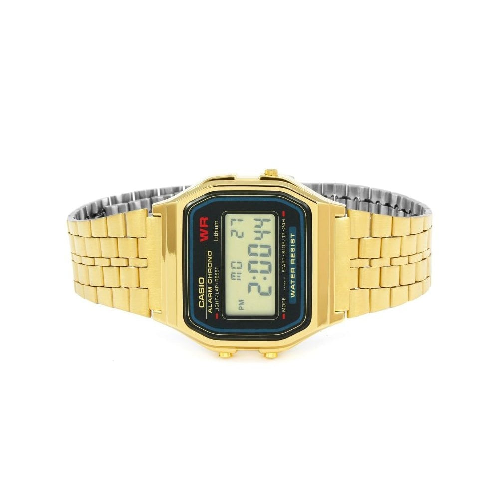 CLASSIC GOLD STAINLESS STEEL BRACELET DIGITAL WATCH