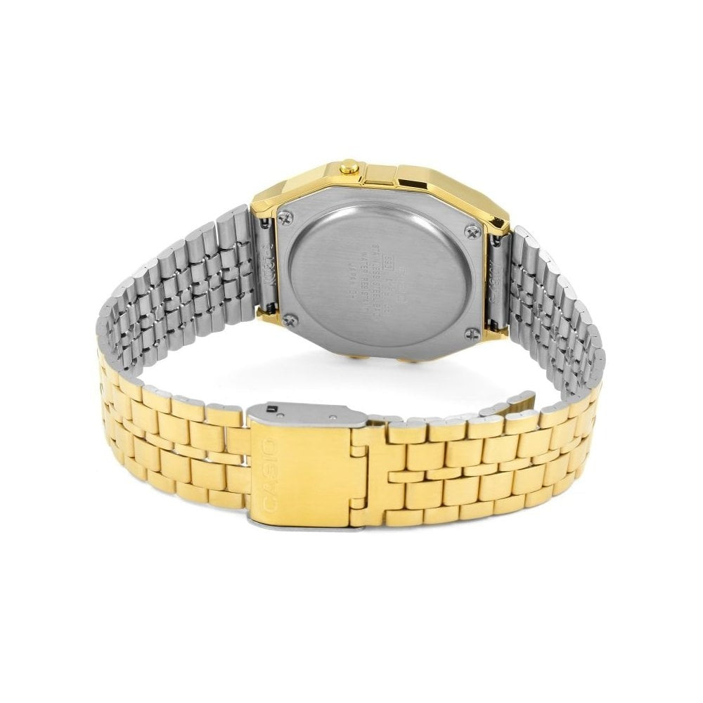 CLASSIC GOLD STAINLESS STEEL BRACELET DIGITAL WATCH