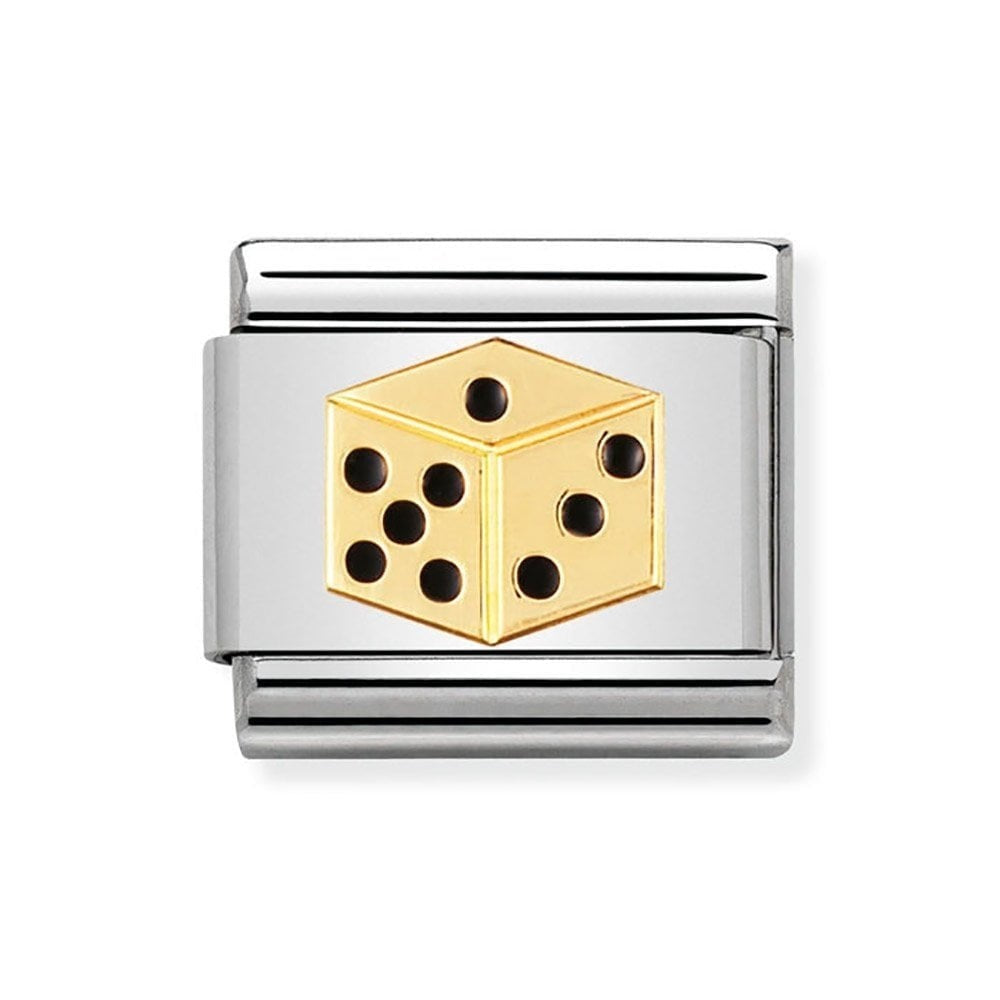 CLASSIC, GOOD LUCK,S/STEEL,ENAMEL AND BONDED YELLOW GOLD DICE