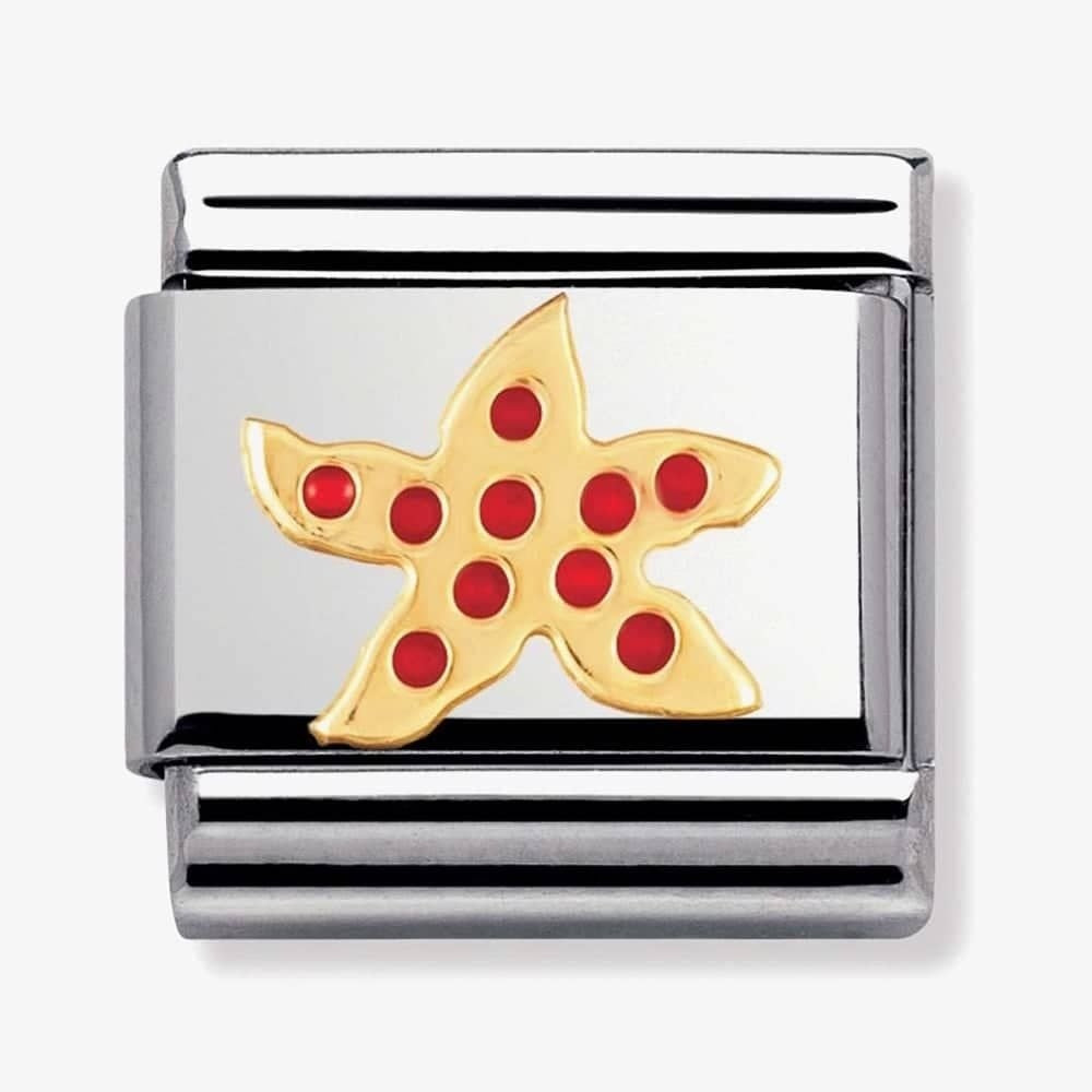CLASSIC Gold Animals of the Water Red Starfish Charm