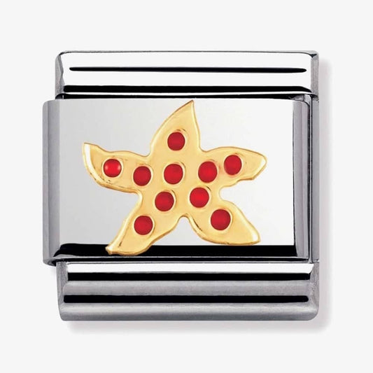 CLASSIC Gold Animals of the Water Red Starfish Charm