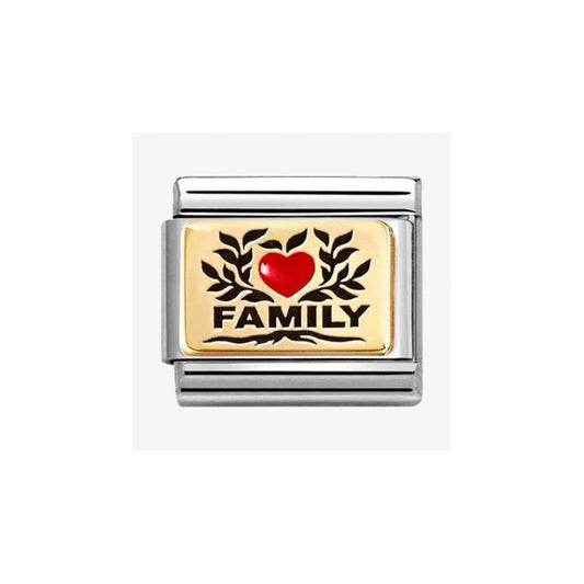 CLASSIC Gold Family Red Heart Charm