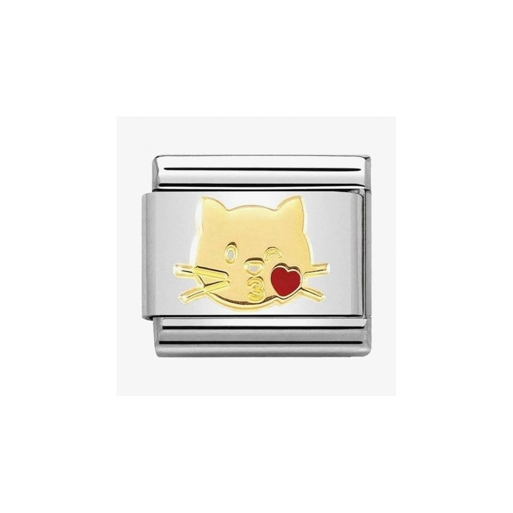 CLASSIC Gold Flying Kiss Cat Charm