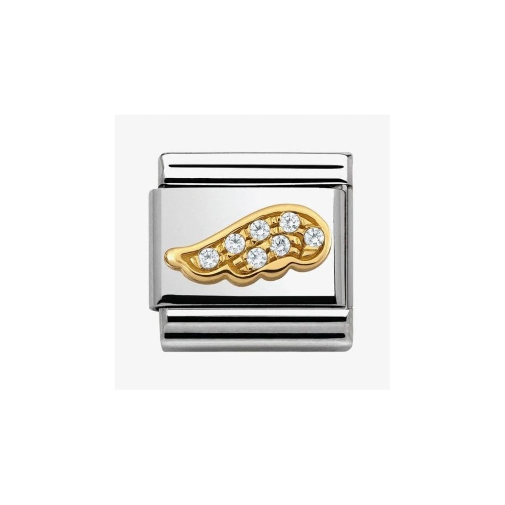 CLASSIC Gold Fun White Wing Charm