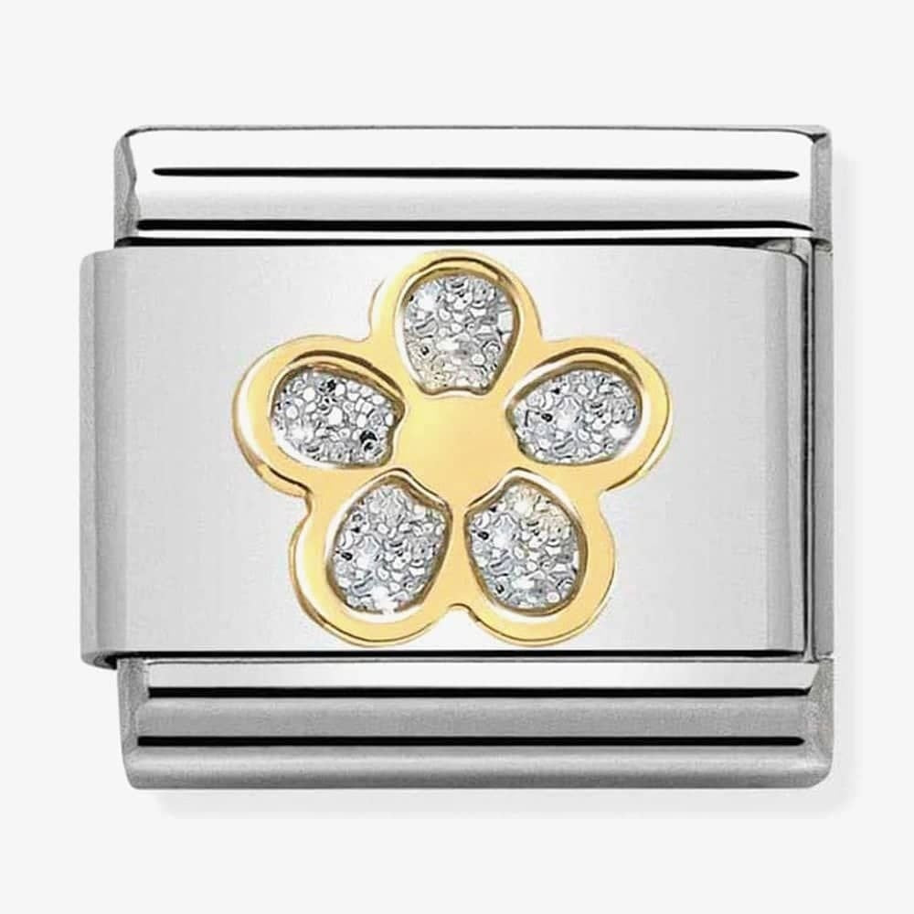 CLASSIC Gold Glitter Flower Charm
