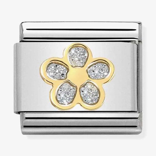 CLASSIC Gold Glitter Flower Charm