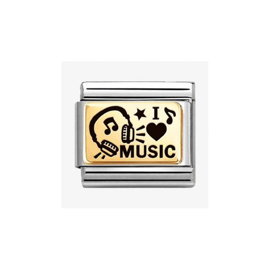 CLASSIC Gold I Love Music Charm