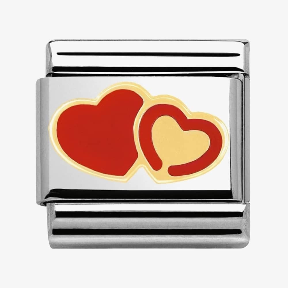 CLASSIC Gold Love Double Hearts Series Charm