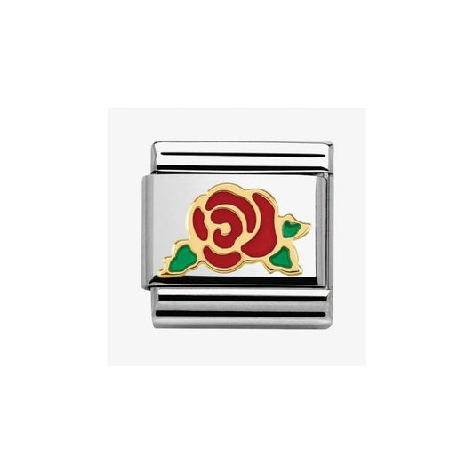 CLASSIC Gold Madame Monsieur Red Rose Charm 