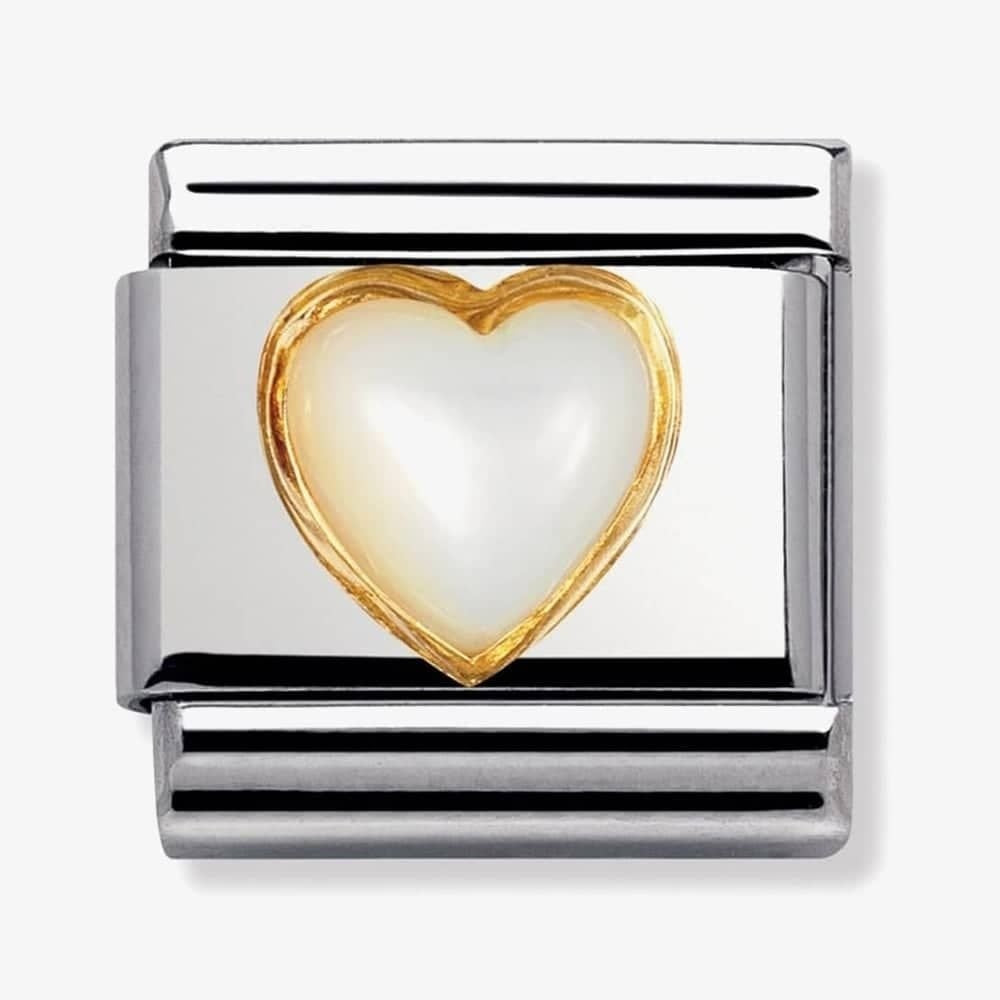 CLASSIC Gold Mother of Pearl Heart Charm