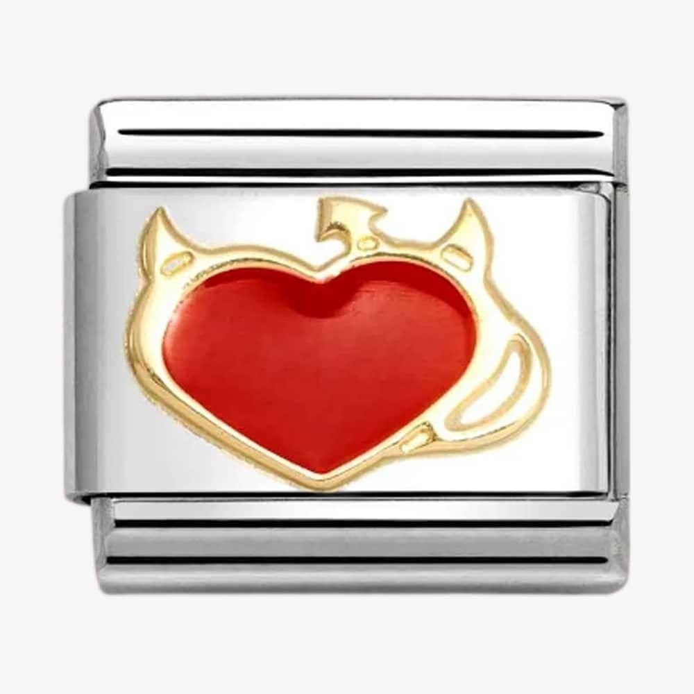 CLASSIC Gold & Red Devil Heart Charm