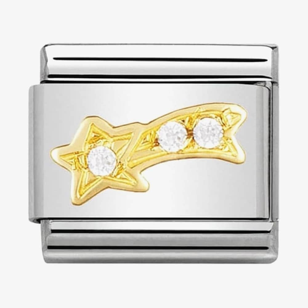 CLASSIC Gold Shooting Star with Cubic Zirconia Charm