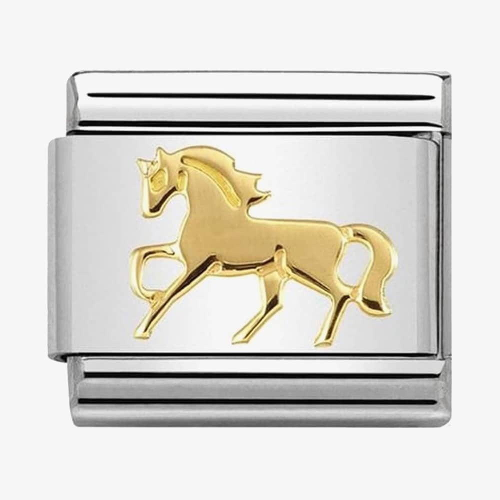 CLASSIC Gold Symbols Galloping Horse Charm