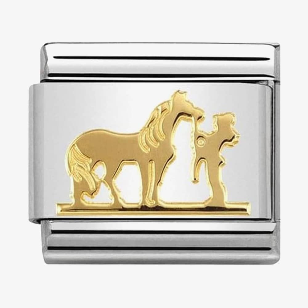 CLASSIC Gold Symbols Horse With Rider Charm