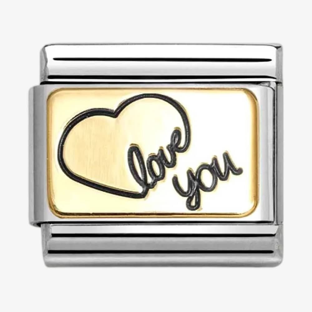CLASSIC Heart Outline Love You Charm