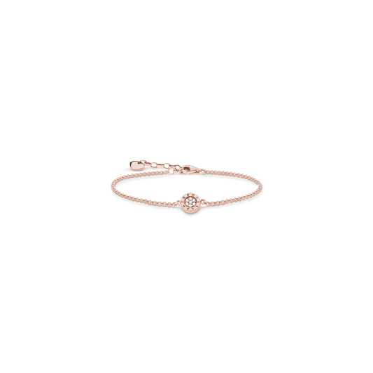 CLASSIC PAVÉ 18CT ROSE GOLD ON SILVER BRACELET