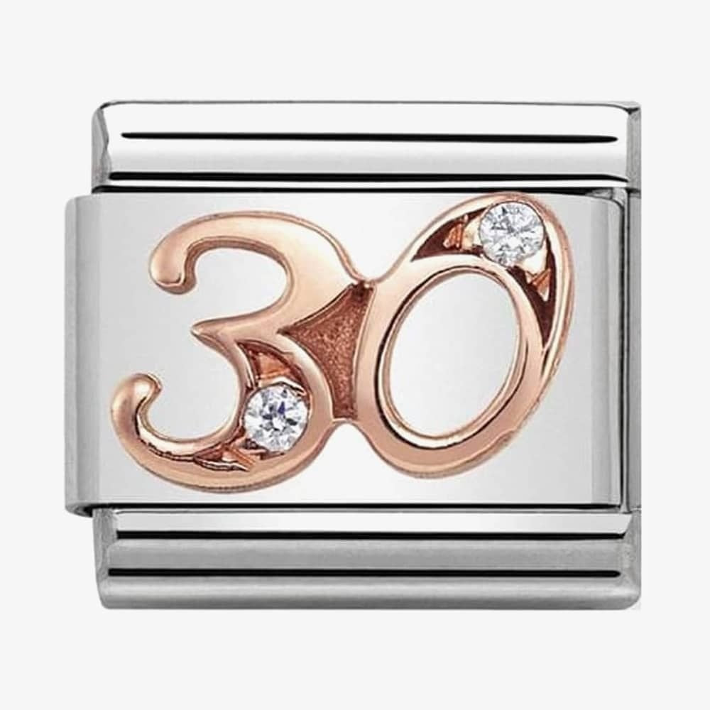 CLASSIC ROSE GOLD 30 CHARM WITH ZIRCONIA