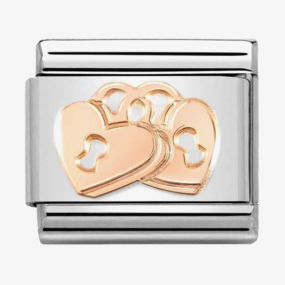 CLASSIC ROSE GOLD HEART PADLOCKS LOVE CHARM
