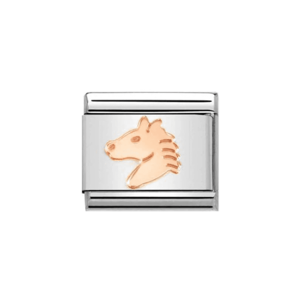 CLASSIC ROSE GOLD HORSES HEAD WITH HEART DETAIL