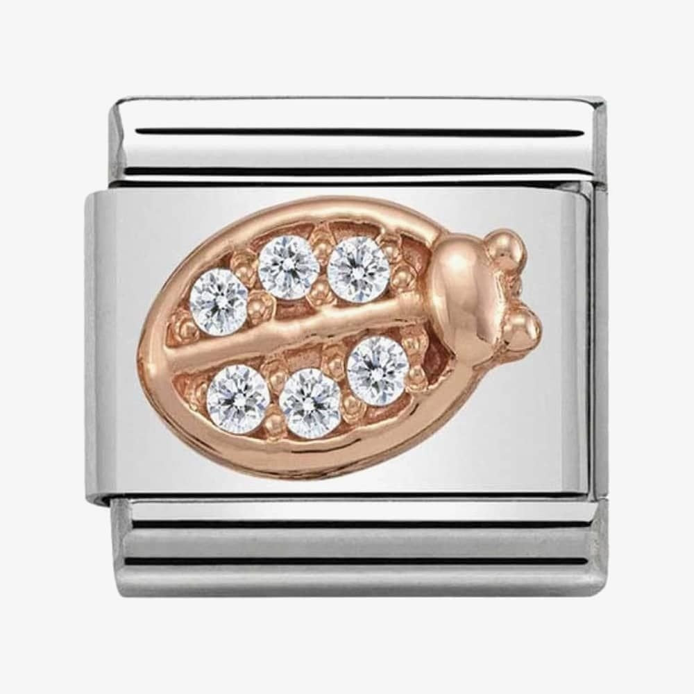 CLASSIC ROSE GOLD LADYBUG CHARM WITH ZIRCONIA DETAIL