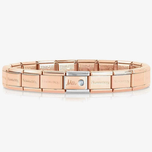 CLASSIC ROSE GOLD MARCH BIRTHSTONE CHARM WITH AQUAMARINE GEMSTONE