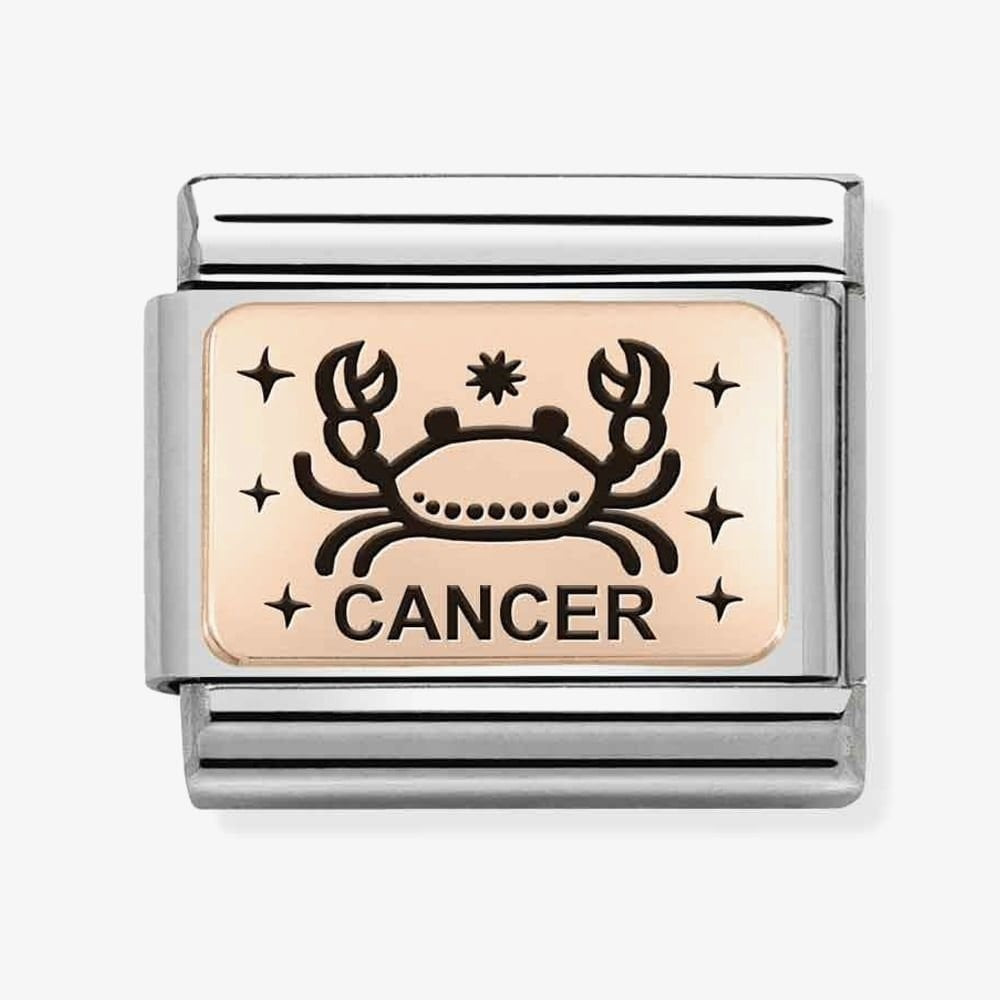 CLASSIC ROSE GOLD PLATE WITH CANCER SYMBOL & WRITING