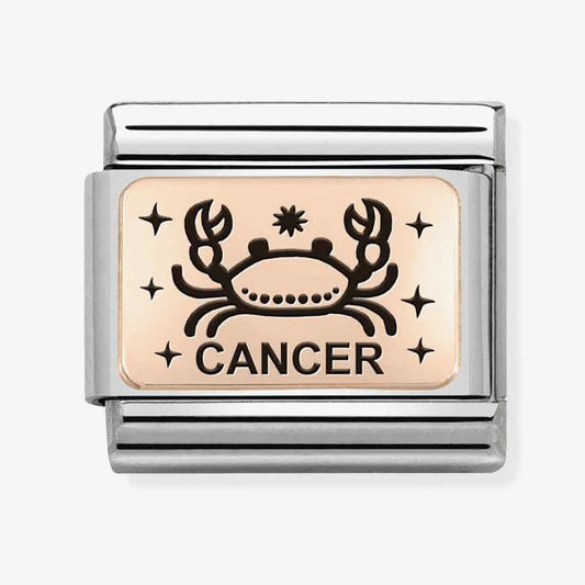 CLASSIC ROSE GOLD PLATE WITH CANCER SYMBOL & WRITING
