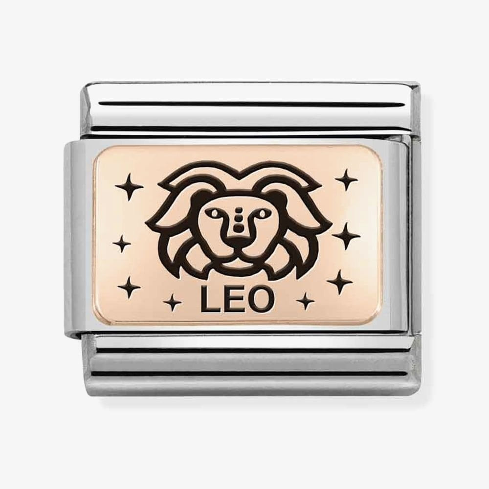 CLASSIC ROSE GOLD PLATE WITH LEO STAR SYMBOL & WRITING