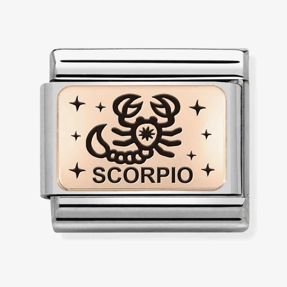 CLASSIC ROSE GOLD PLATE WITH SCORPIO SYMBOL & WRITING