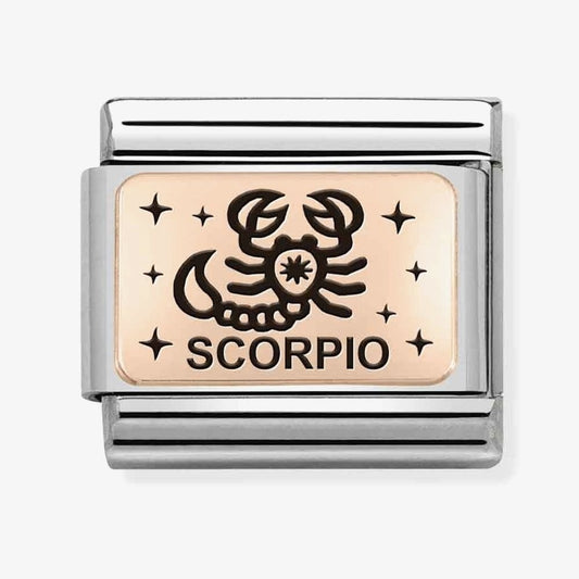 CLASSIC ROSE GOLD PLATE WITH SCORPIO SYMBOL & WRITING